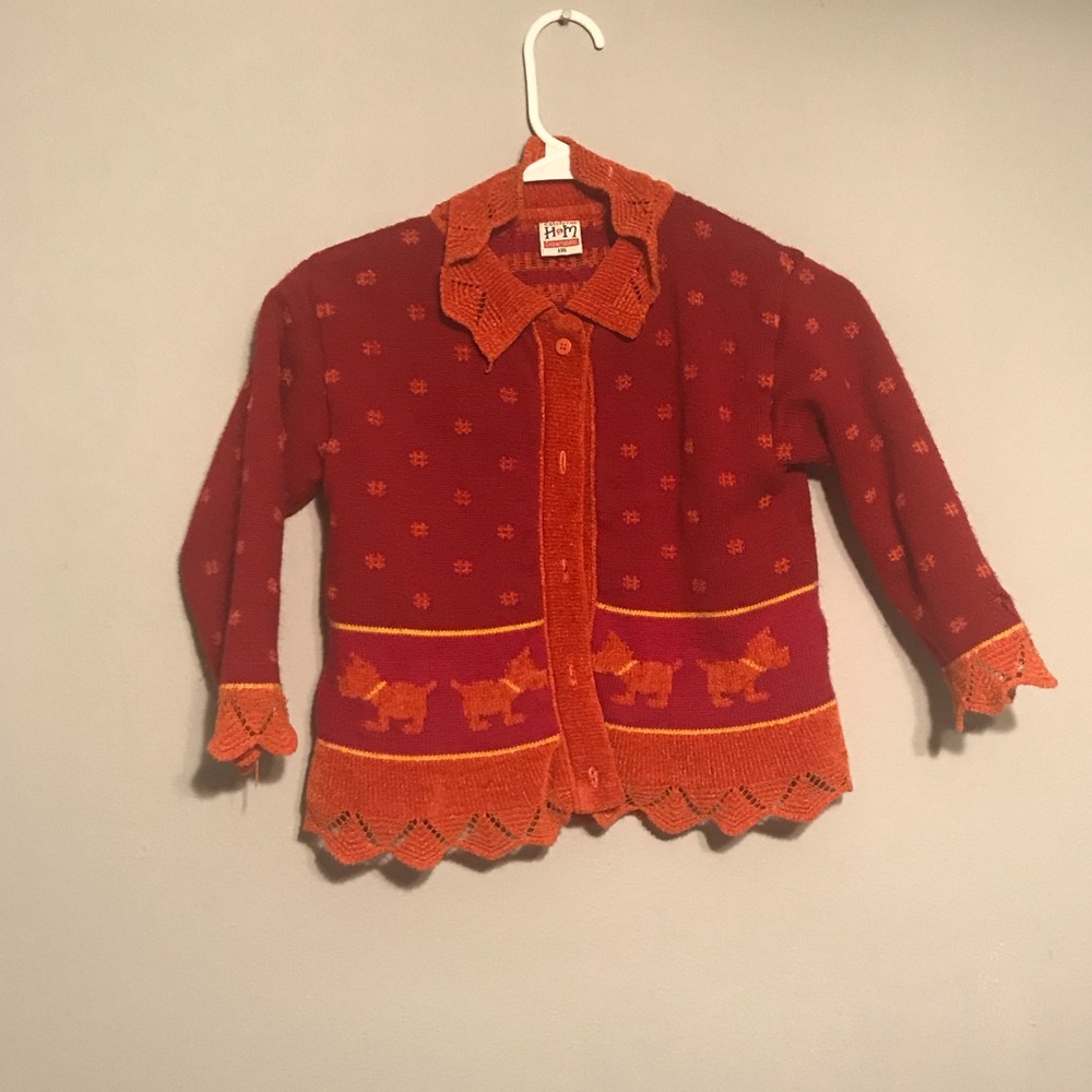 Kids medium / orange and red sweater